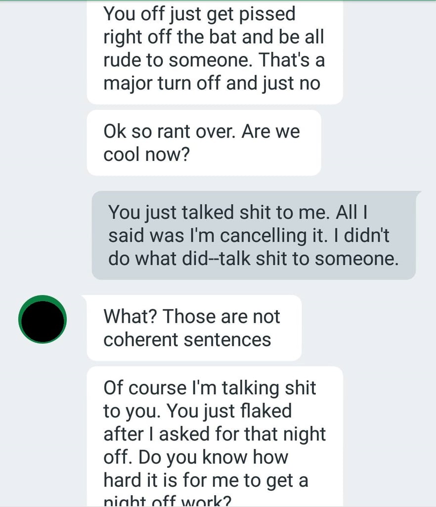 Text Messages From Guy Being Rejected