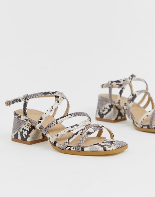 RAID Fabrizia Snake Effect Strappy Heeled Sandals