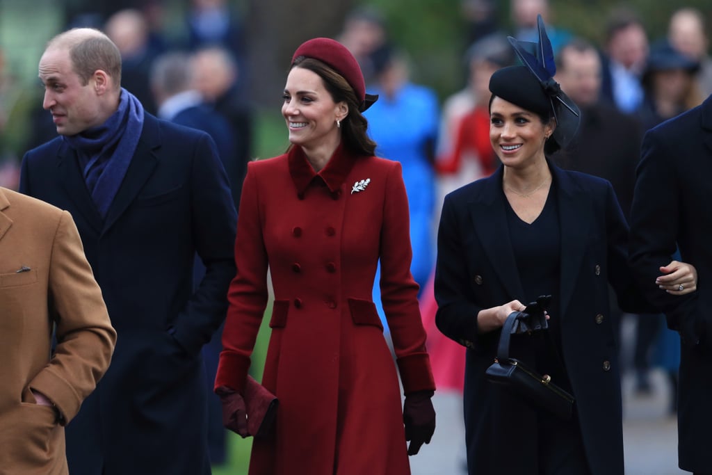 Kate Middleton Red Coat on Christmas Day 2018