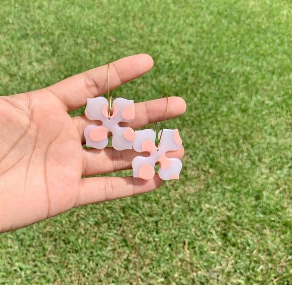 1156East Painted Glass Statement Earrings