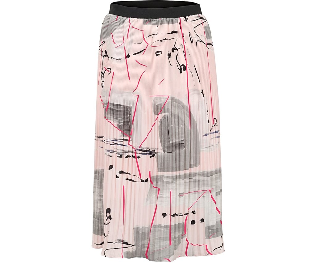 Oliver Bonas Graffiti Print Pleated Skirt