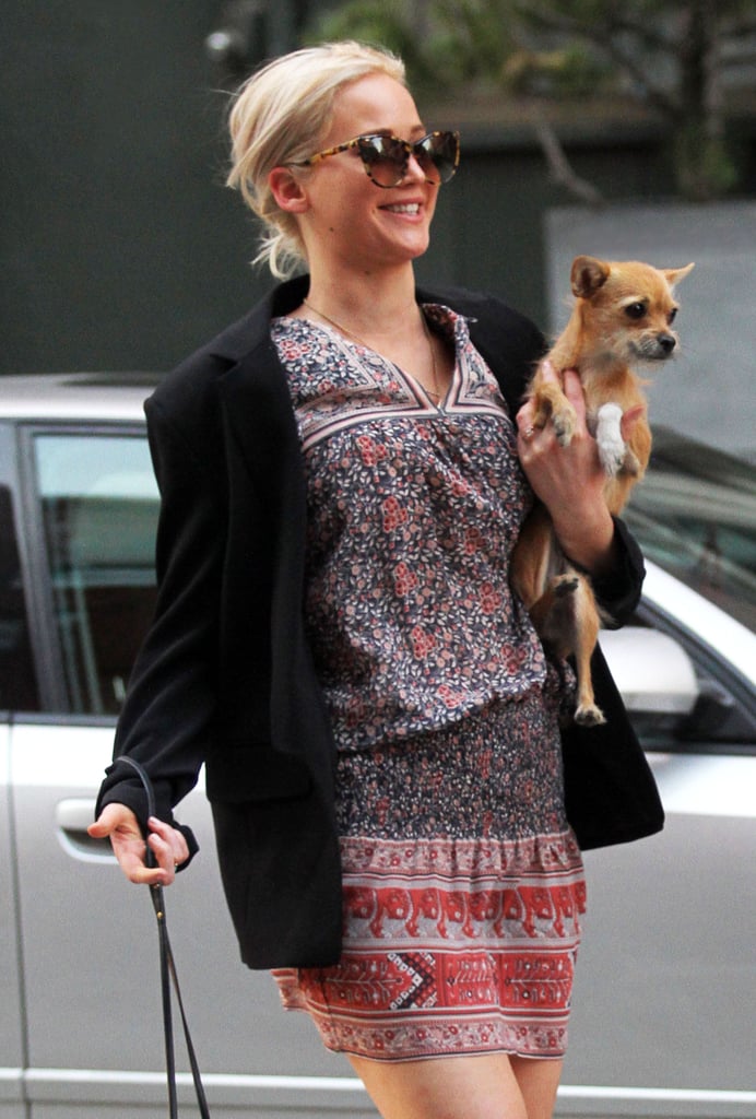 Jennifer Lawrence Out With Her Dog in NYC April 2016