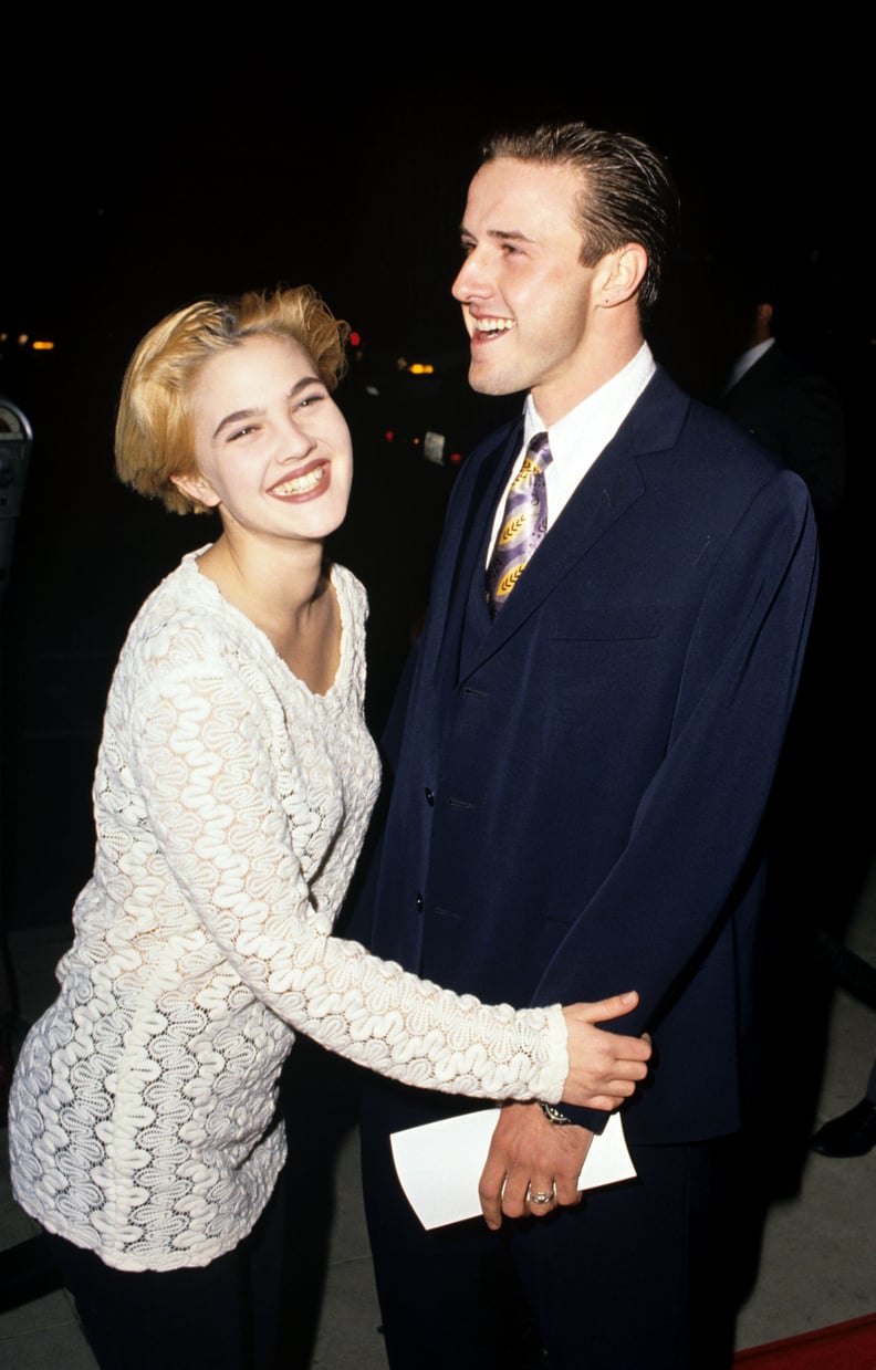 Drew also dated David Arquette for a few months in 1991 — just eight years before they played siblings in Never Been Kissed.