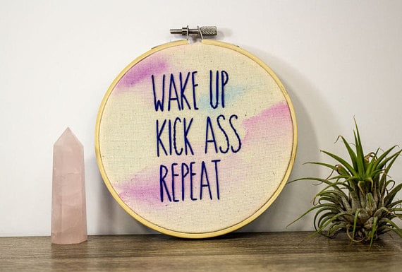 "Kick Ass" Embroidery Hoop
