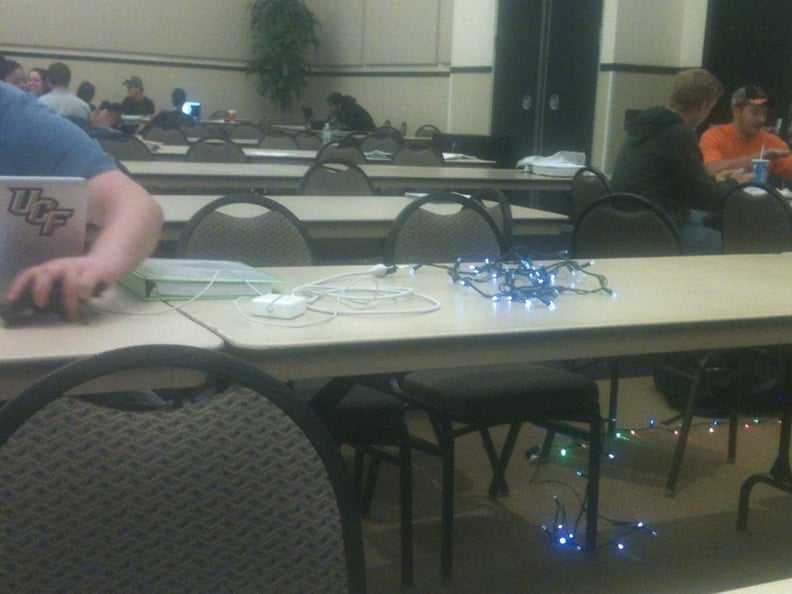The genius who used Christmas lights as an extension cord
