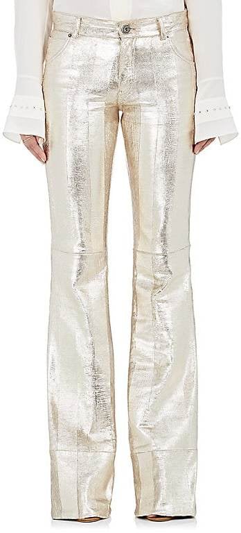 Chloé Women's Textured Leather Wide-Leg Pants