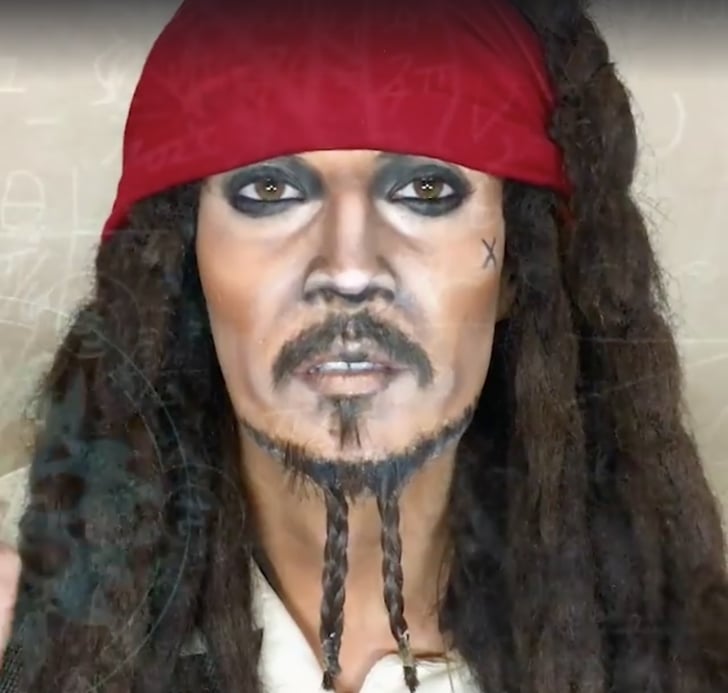 Johnny Depp as Captain Jack Sparrow | This Talented Makeup Artist Can Transform Into Just Any Celebrity POPSUGAR Beauty 5