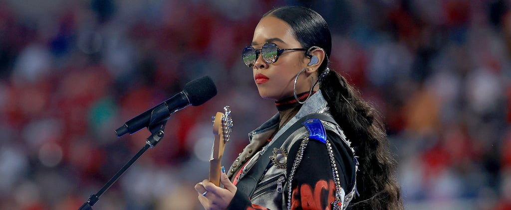 H.E.R's Super Bowl Outfit With Embellished Leather Jeans