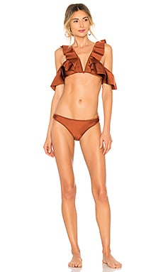 Zimmermann Tali Flutter Bikini Set in Bronze