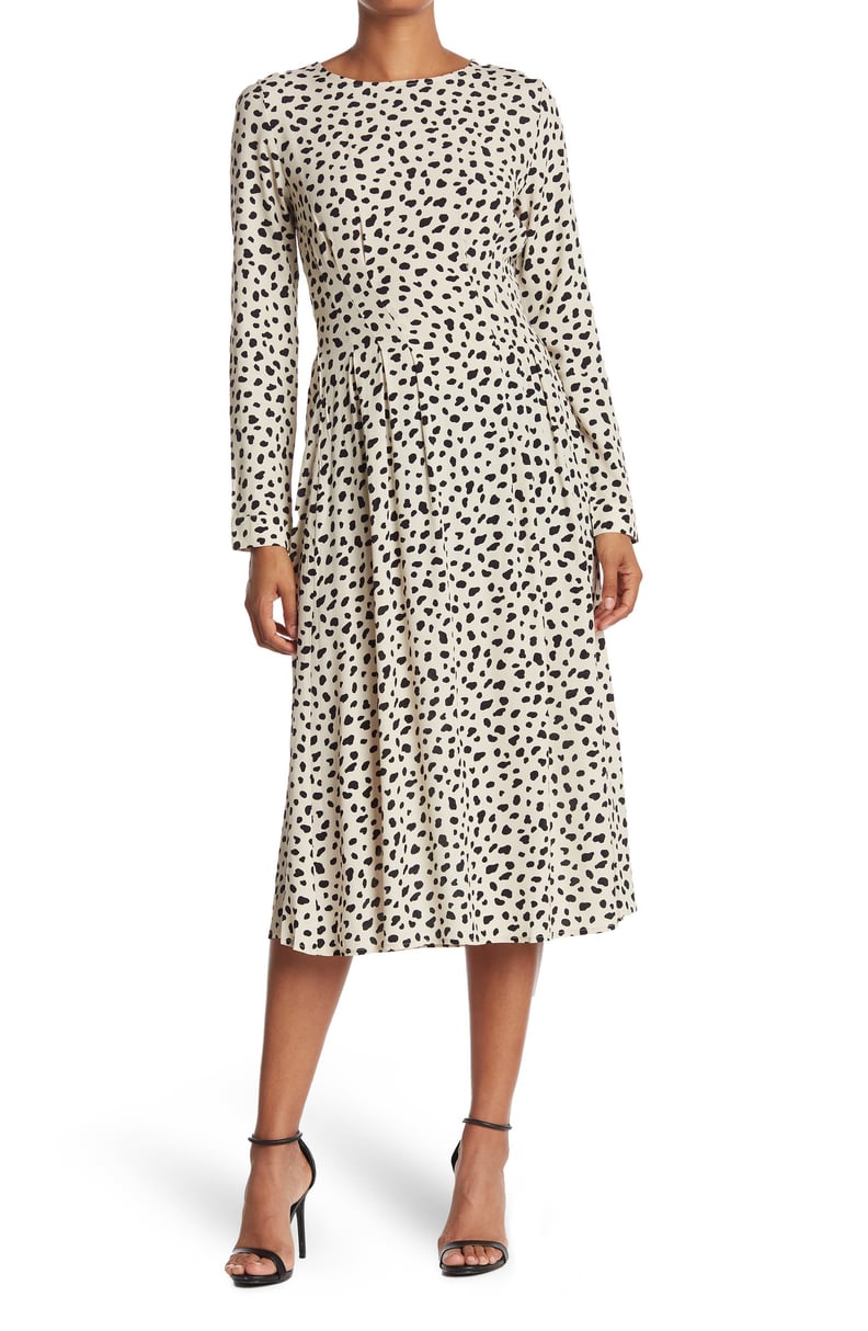 An Animal Print: Vera Moda Pattern Long Sleeve Midi Dress