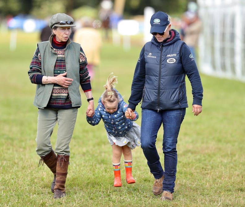 Princess Anne and Daughter Zara Tindall With Mia Tindall at the Whatley Manor Horse Trials in September 2017