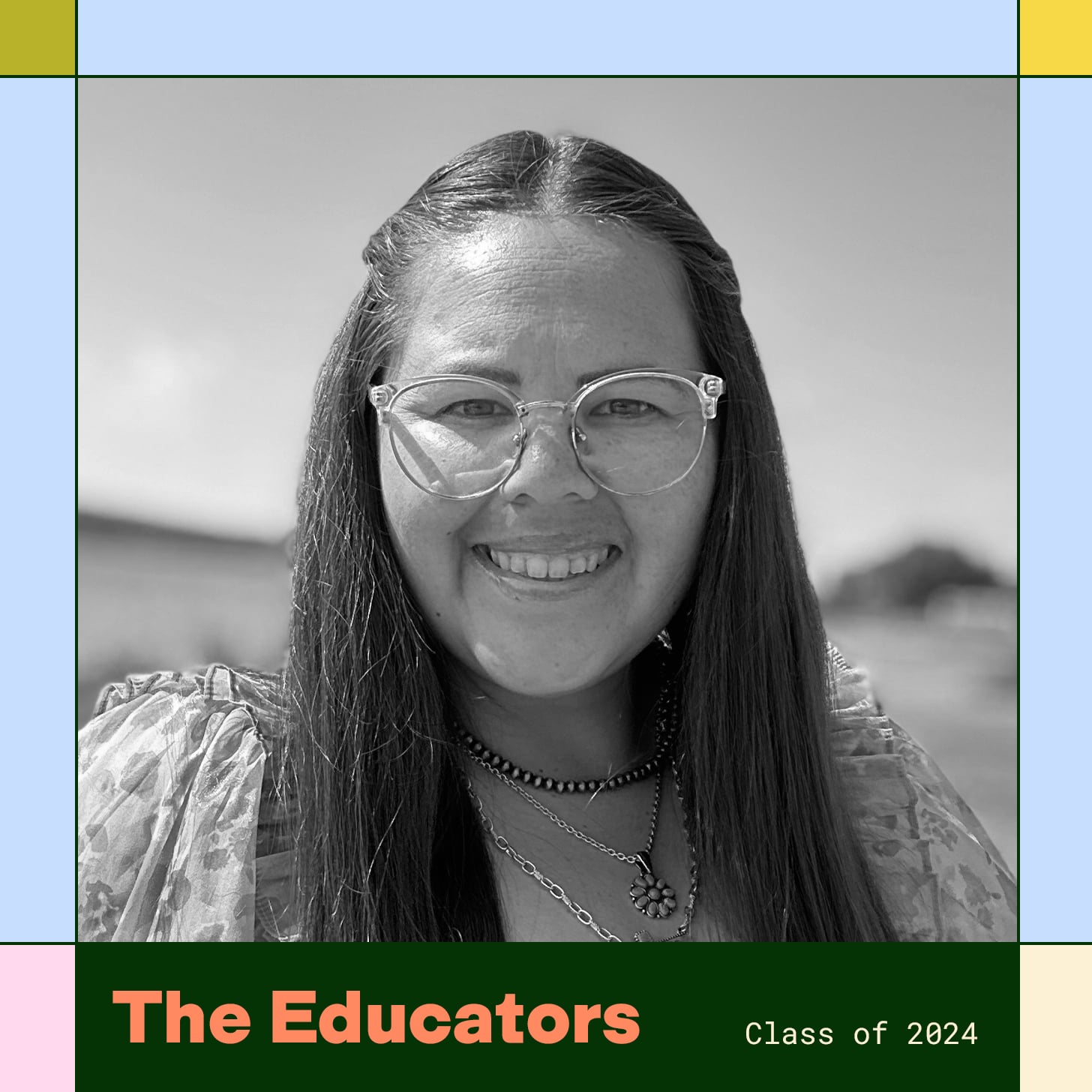 A photo of a smiling woman accompanies text that reads, The Educators Class of 2024.