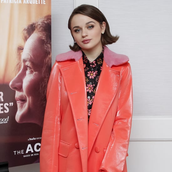 Joey King's Coral Paul & Joe Coat With a Pink Collar