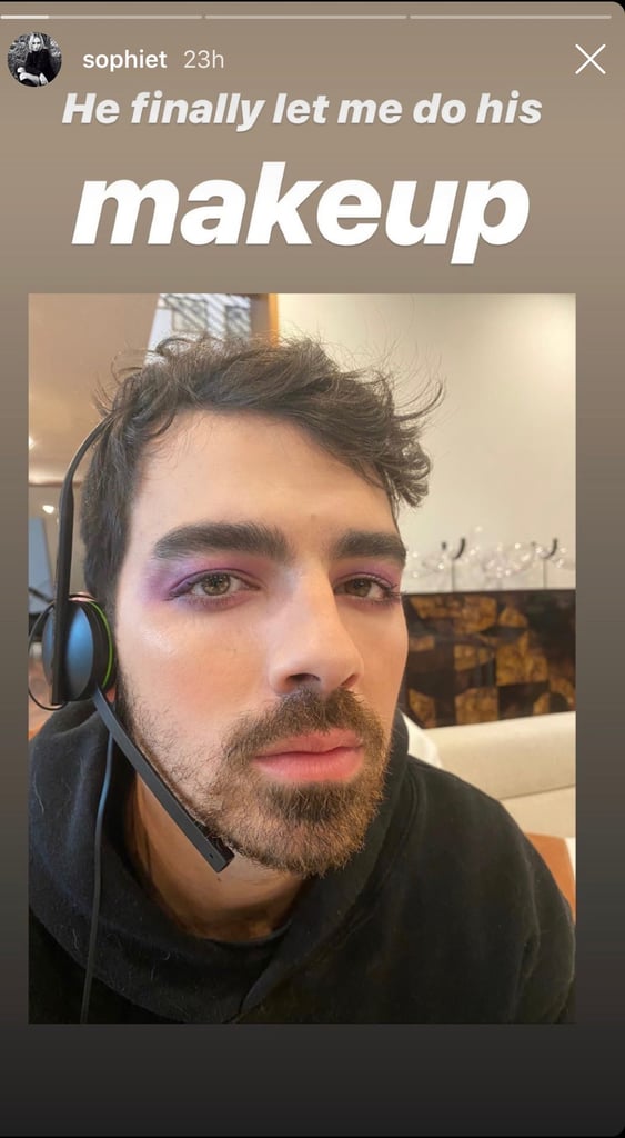 Sophie Turner Does Joe Jonas's Makeup in Self-Isolation