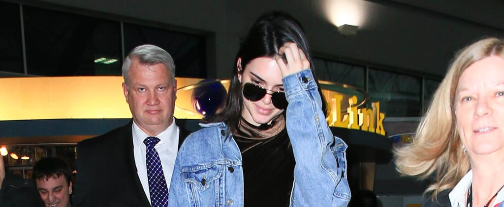 Kendall Jenner Wearing Velvet Pants January 2017