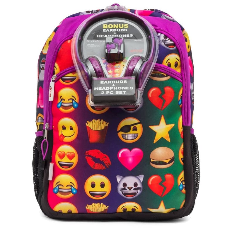 Emoji Backpack with Headphones and Earbuds