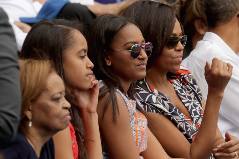 When Michelle and her girls sported identical game-day faces.