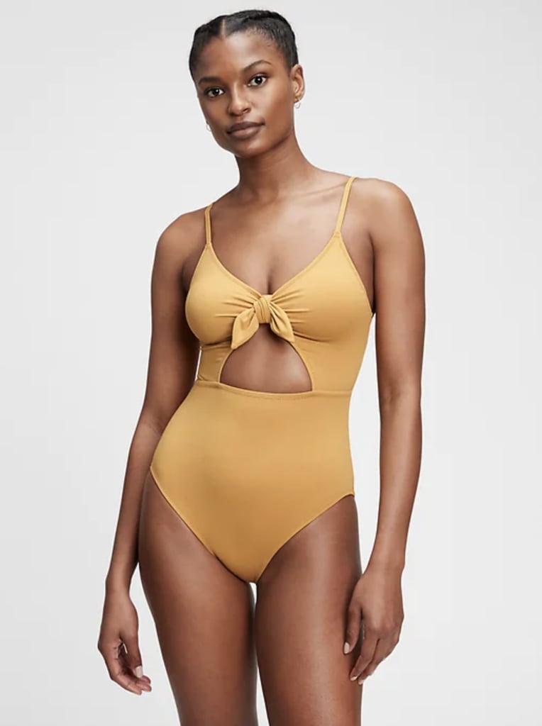 Gap Recycled Tie-Front Cut Out Swim One-Piece