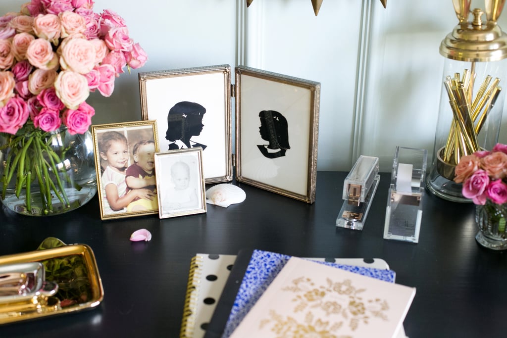 Tip 3: Combine old and new

"One of our favorite design tricks is to mix old pieces along with new ones. Put your favorite photographs in vintage frames, and tack up vintage postcards and keepsakes to your pin board."