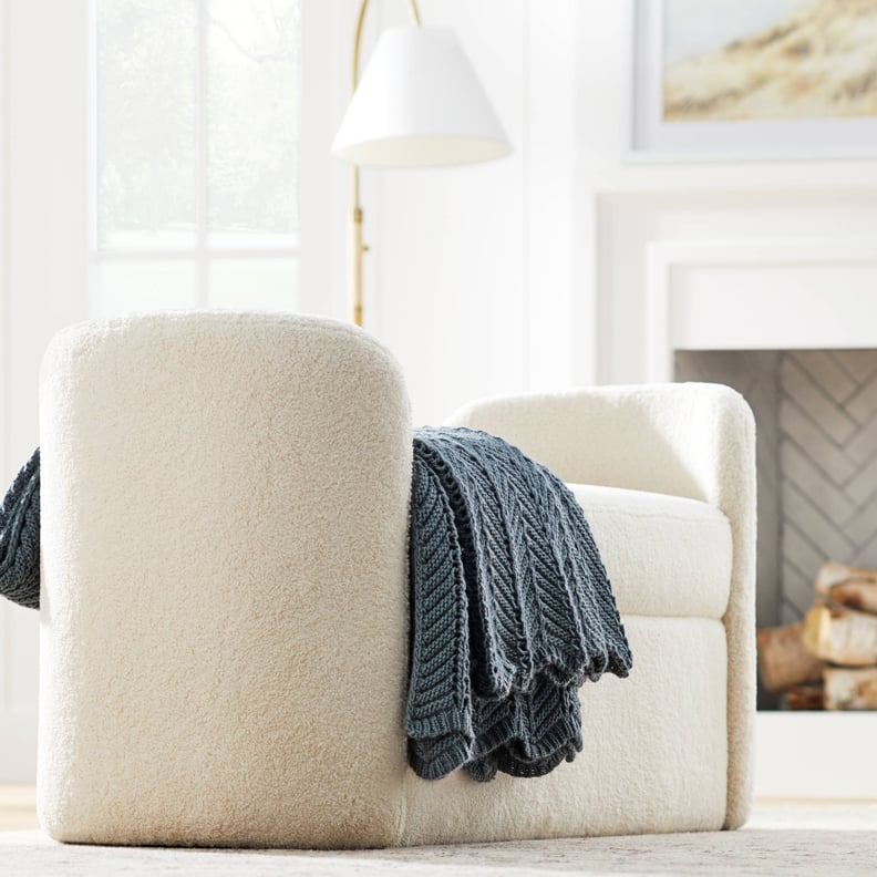 For the Living Room: Threshold Designed With Studio McGee Springdell Rounded Sherpa Bench Cream
