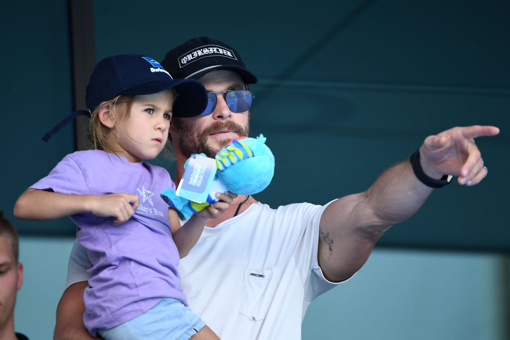 Chris Hemsworth and Daughter India Commonwealth Games 2018