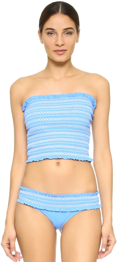 Tory Burch Costa Shirred Bandeau Tankini Swim Top ($175) and Hipster | 14  Stylish Tankinis That Will Make You Wonder Why You'd Wear Anything Else |  POPSUGAR Fashion Photo 4