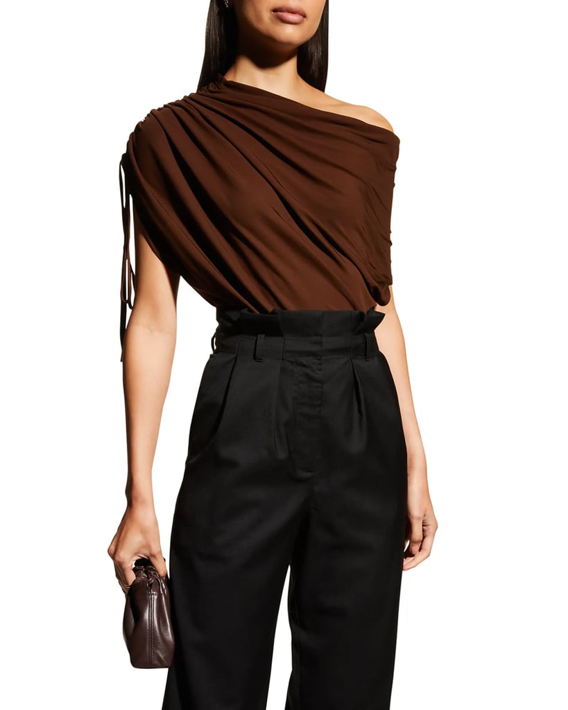 Effortless Glamour: Halston Monroe Shirred Jersey Top