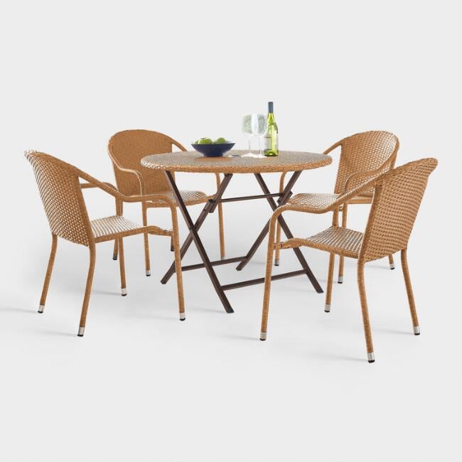 Natural All Weather Pinamar Outdoor Cafe Dining Set