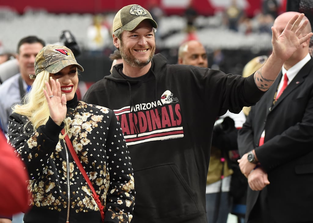 Gwen Stefani and Blake Shelton at Football Game 2015