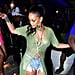 Rihanna's Sheer Green Sweater Dress in Barbados April 2019