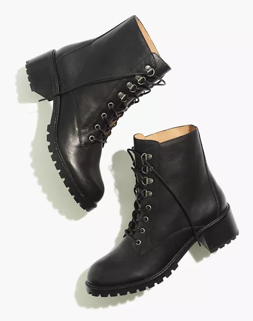 Black Combat Boots: Madewell The Julien Lace-Up Lugsole Boot
