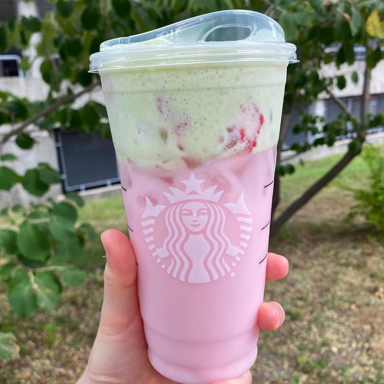 Starbucks Pink Drink with Vanilla Sweet Cream Cold foam  Starbucks  recipes, Pink drink starbucks, Pink drink recipes