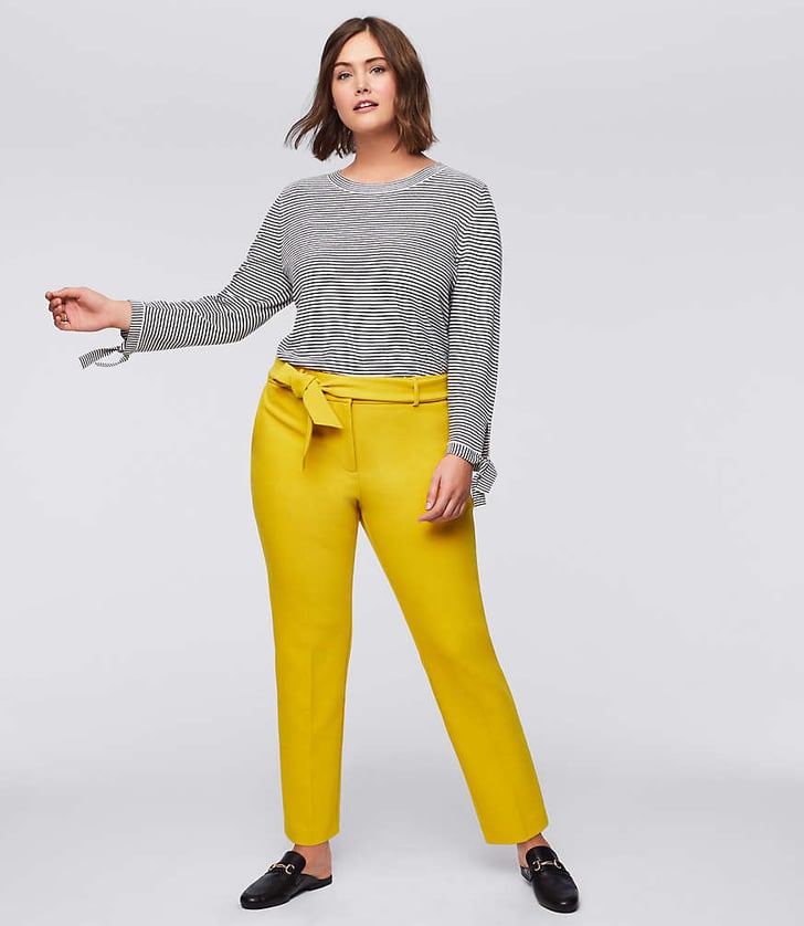 Loft Slim Tie Waist Pants | Gigi Hadid Yellow Pantsuit at Being Serena