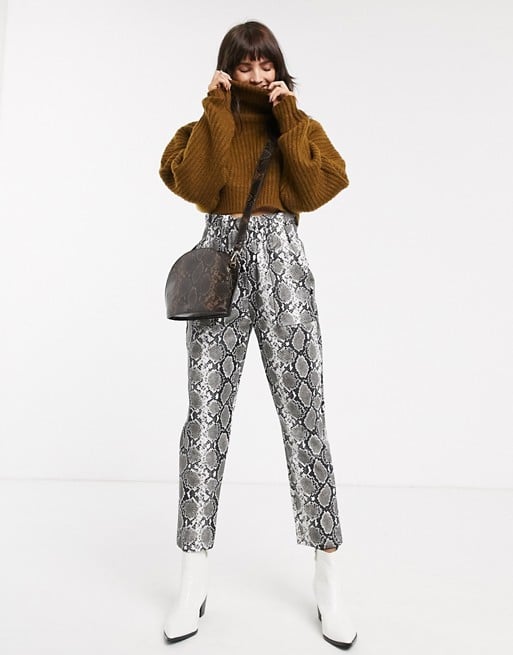 Our Pick: ASOS Design Tapered Pants in Leather Look Snake Print