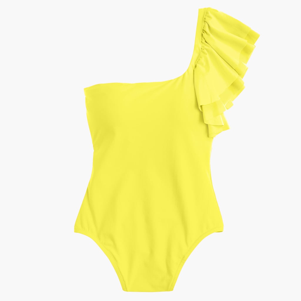 J.Crew Ruffle-shoulder one-piece swimsuit