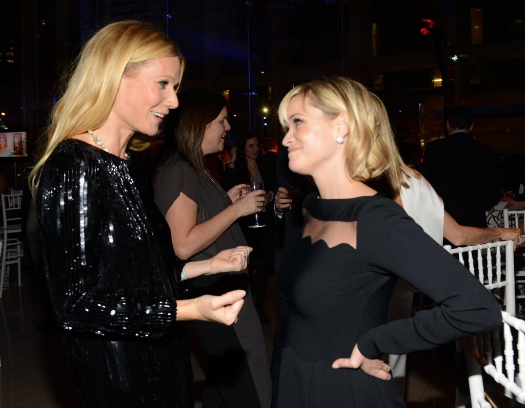 Gwyneth Paltrow chatted with Reese Witherspoon at the American Songbook charity gala at Lincoln Center in NYC on Monday.