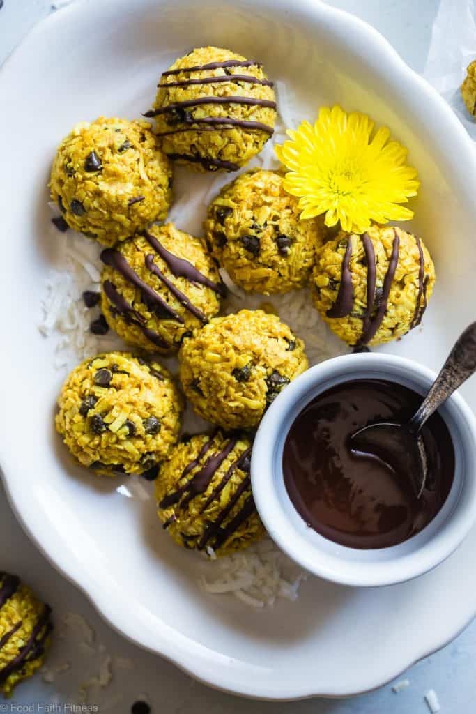 Healthy No-Bake Cookies With Coconut Oil and Turmeric