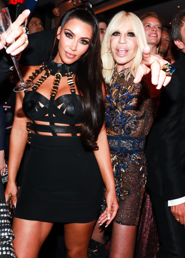 Kim Kardashian and Donatella Versace