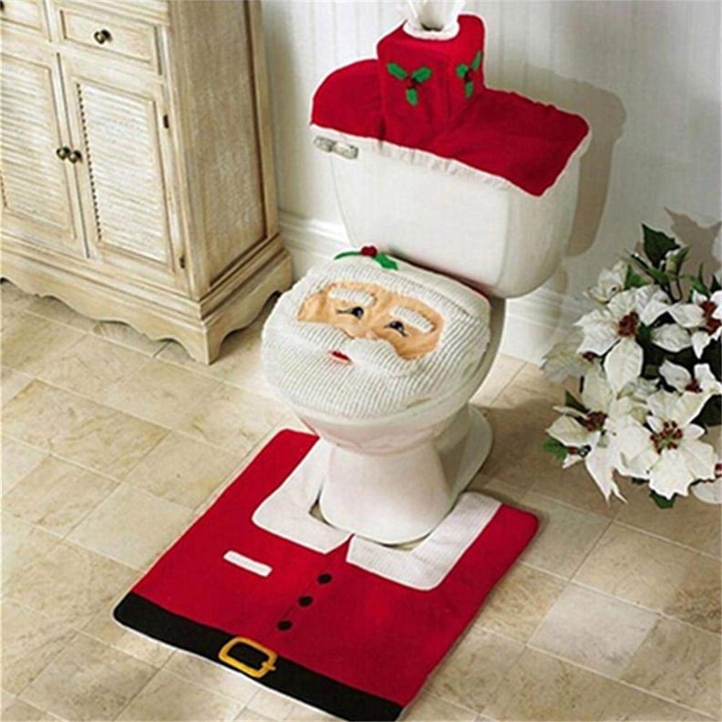 Mosuch Santa Toilet Seat Cover and Rug Set