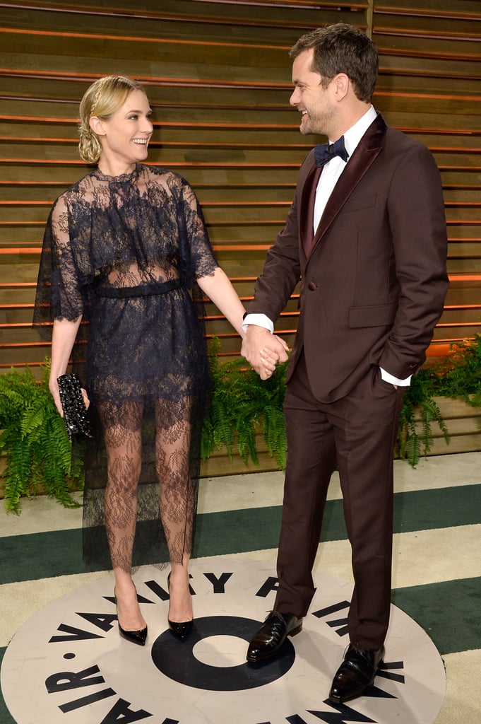 Joshua Jackson and Diane Kruger shared a look of love on their way into Vanity Fair's afterparty.