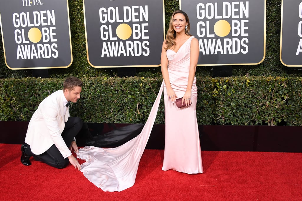 Justin Hartley and Chrishell Stause at 2019 Golden Globes