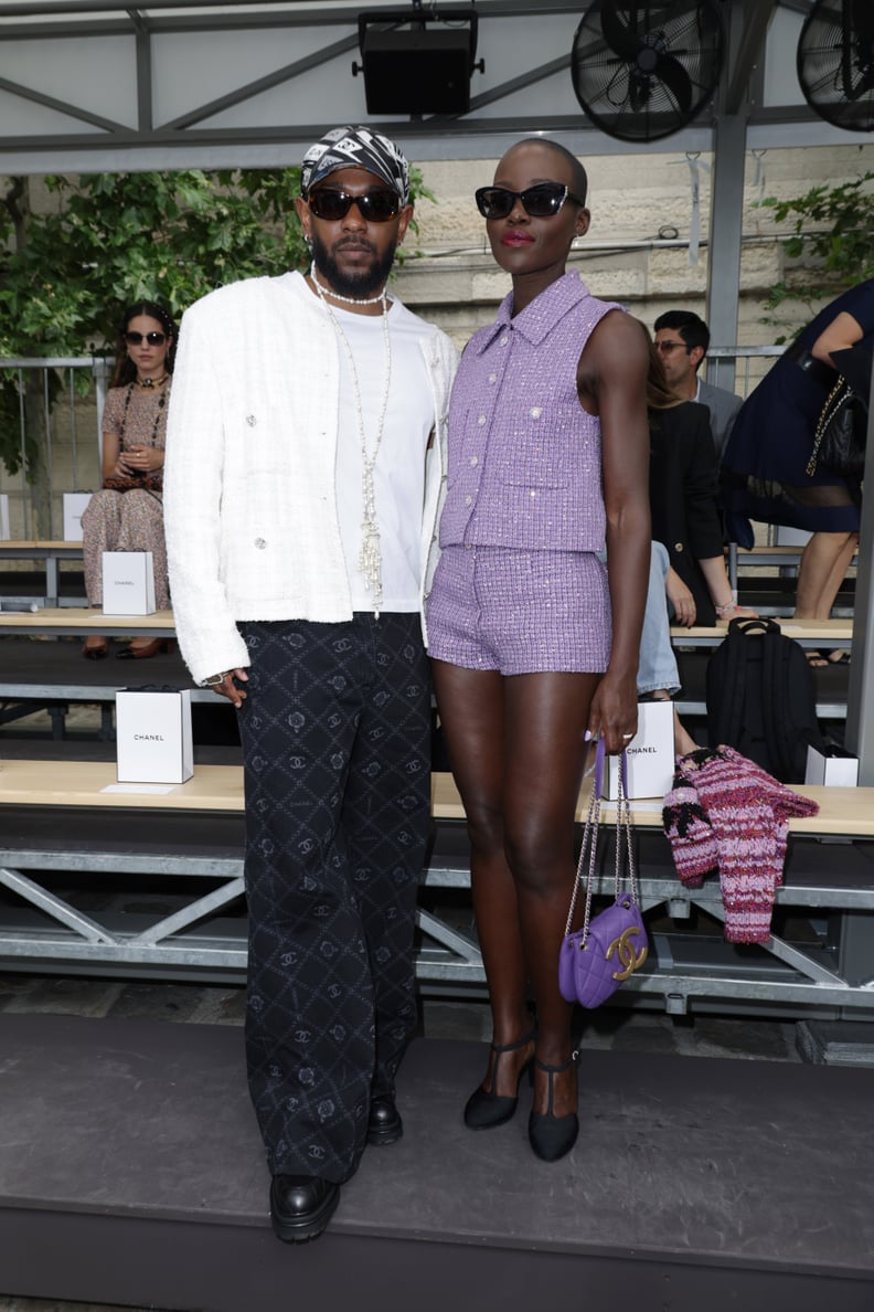 Kendrick Lamar and Lupita Nyong'o at Chanel Couture Fall 2023/2024 Show