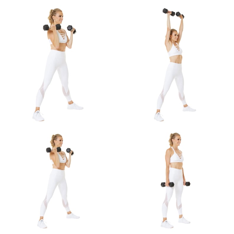 Burpee Push-Up, Row, Curl to Shoulder Press Combo (Part 3)