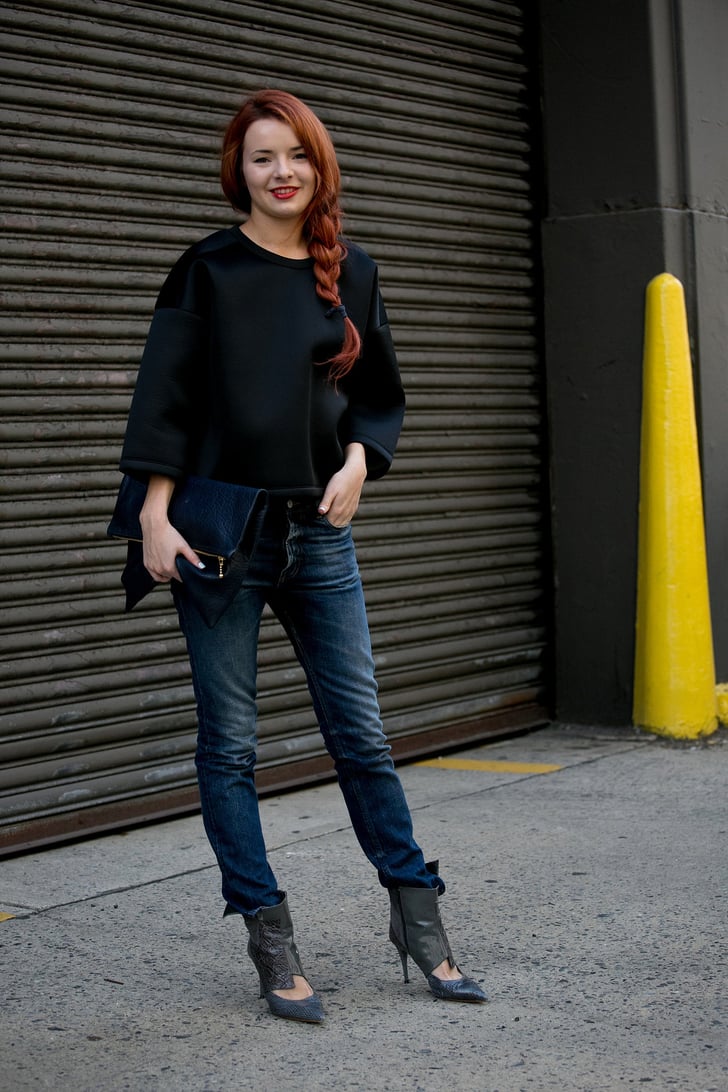 With Ankle Boots Boyfriend Jeans Outfit Ideas POPSUGAR Fashion Photo 4