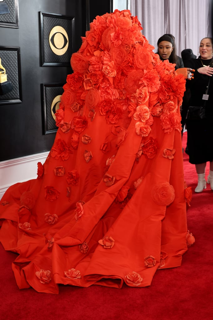 Lizzo's Floral Cape Dress at the Grammys 2023 | Photos