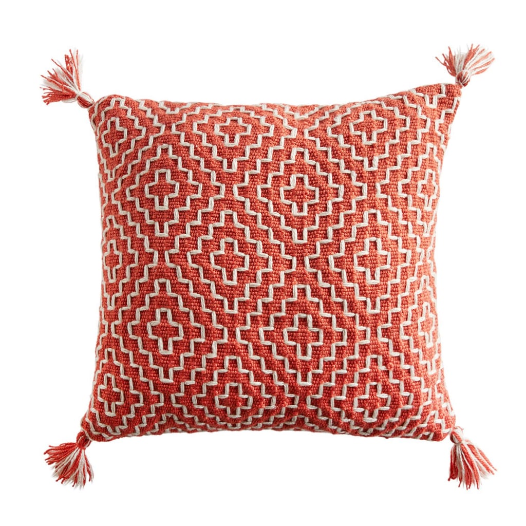 Geometric Pom Square Indigo Pillow