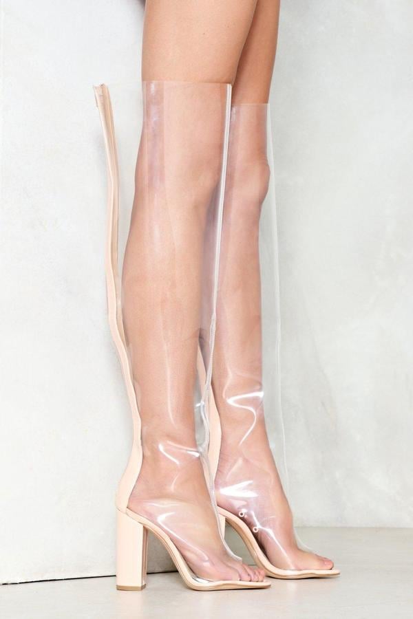Nasty Gal Heart of Glass Thigh-High Boot