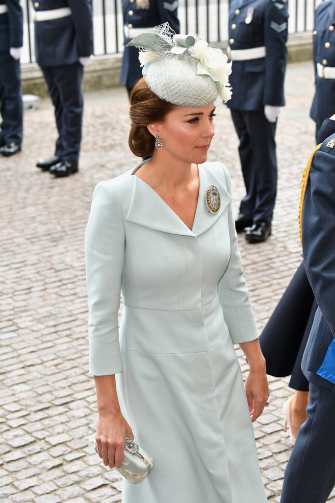 Kate Middleton's Blue Alexander McQueen Coat and Beige Heels