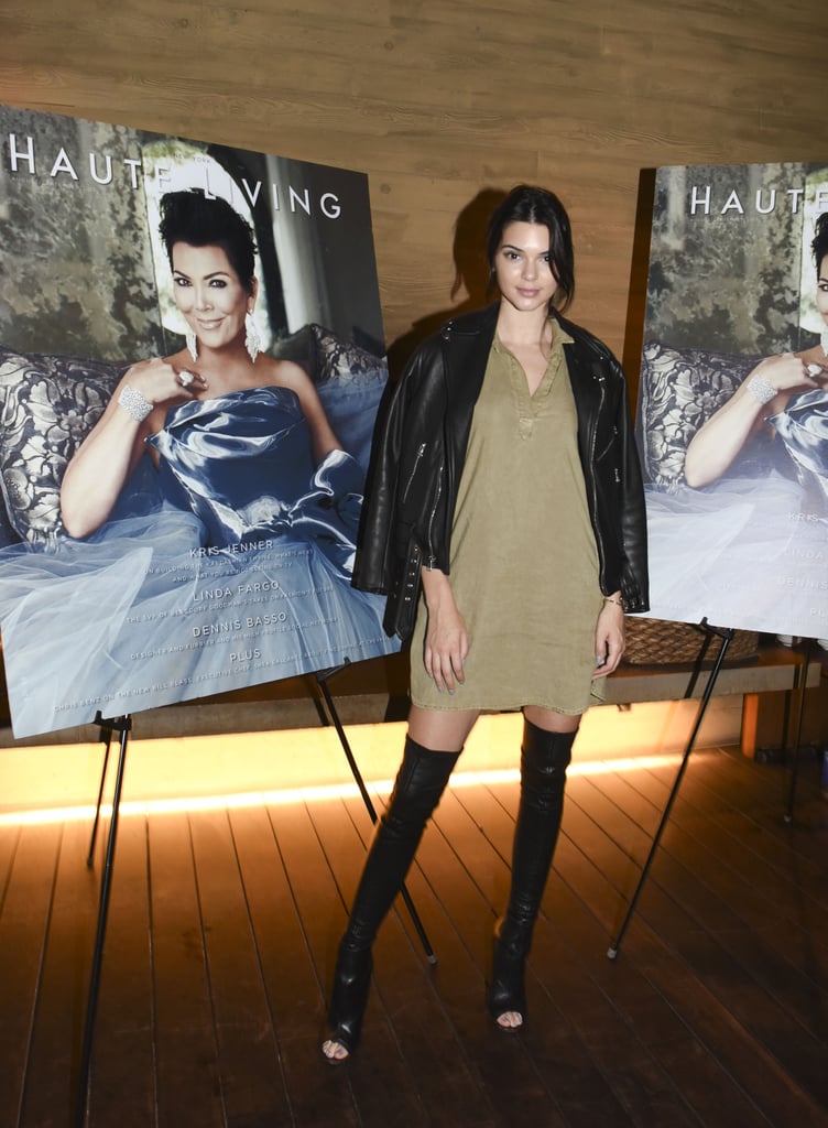 Kendall And Kylie Jenner Wearing Khaki Dresses Popsugar Fashion