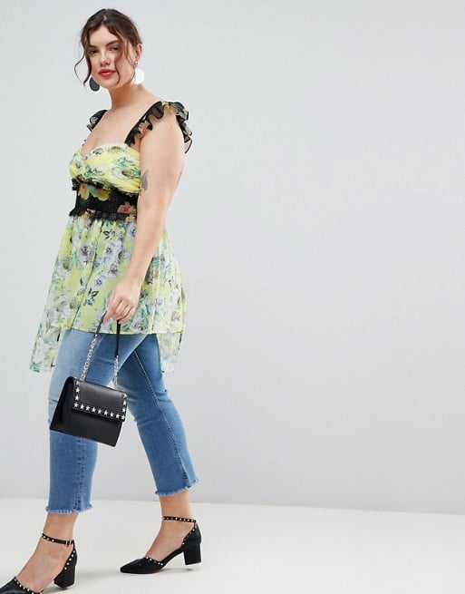 ASOS Curve Exclusive Mix Print Floral Top